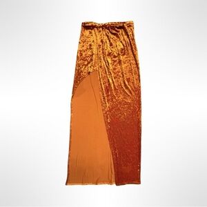 Vibrant Orange Maxi Skirt for Cocktail Events